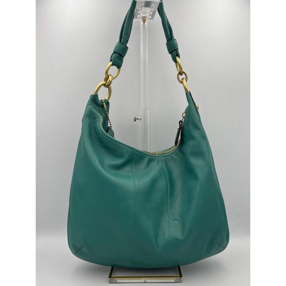 Coach Kristin Leather Hobo Bag | Style No. 16808 | Green Shoulder Purse - Picture 4 of 10